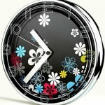 çiçekli metal dekoratif duvar saat modeli