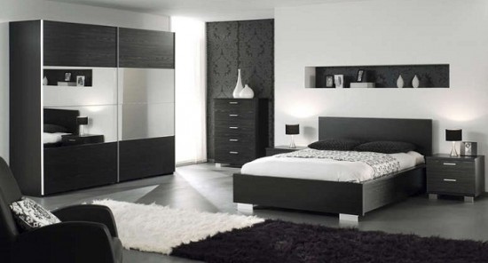 2013 siyah beyaz renkli modern yatak odası tasarımları çeşitleri