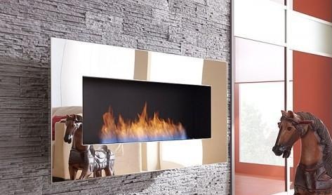 aynalı dekoratif şömine modeli