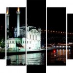 boğaz ve cami manzaralı kanvaz tablo modeli