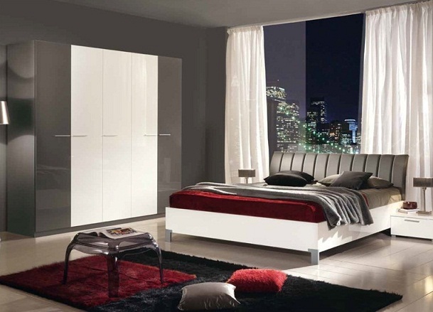 gri beyaz renkli modern tasarımlı 2013 modern yatak odası çeşitleri