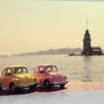 kız kulesi ve vos voslarla süslenmiş kanvaz tablo modeli