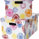 patlayan boya desenli dekoratif saklama kutuları modeli